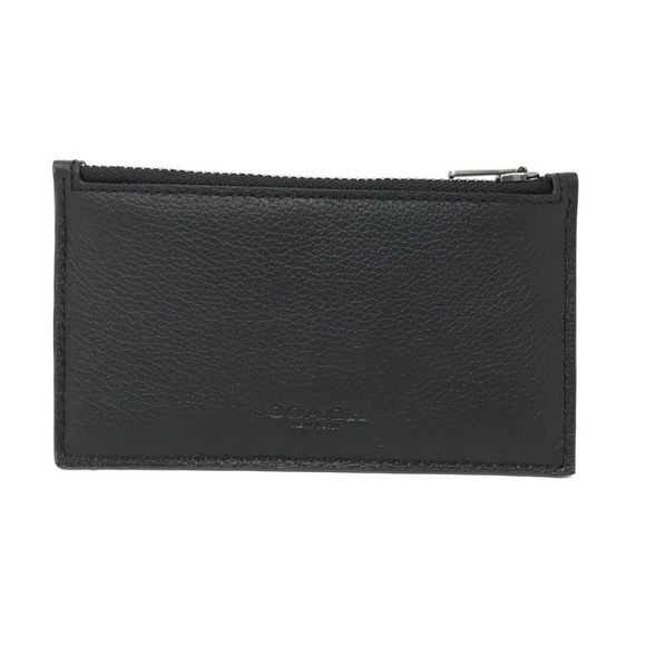 Coach Other - Coach Men’s Zip Card Case Black Leather Wallet